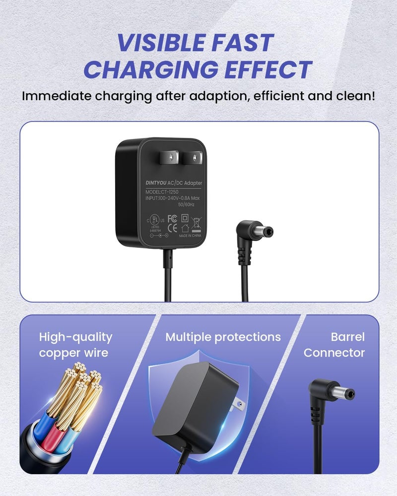DINTYOU 13.3V Power Adapter Compatible with Shark VM200 VM200C VC200 VM190 VM19026 UM200 UM205 VC205 VMP30 Cordless Hard Floor Vacuum Mop Charger Replacement for Li-ion Battery Models - Image 4